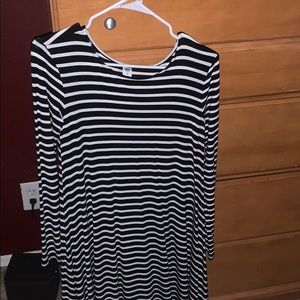 old navy black and white striped dress